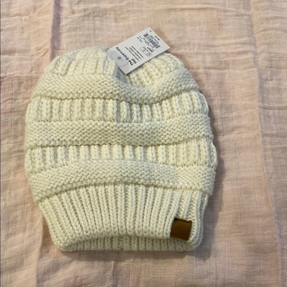 Sonoma Cream Knit Slouchy Hat